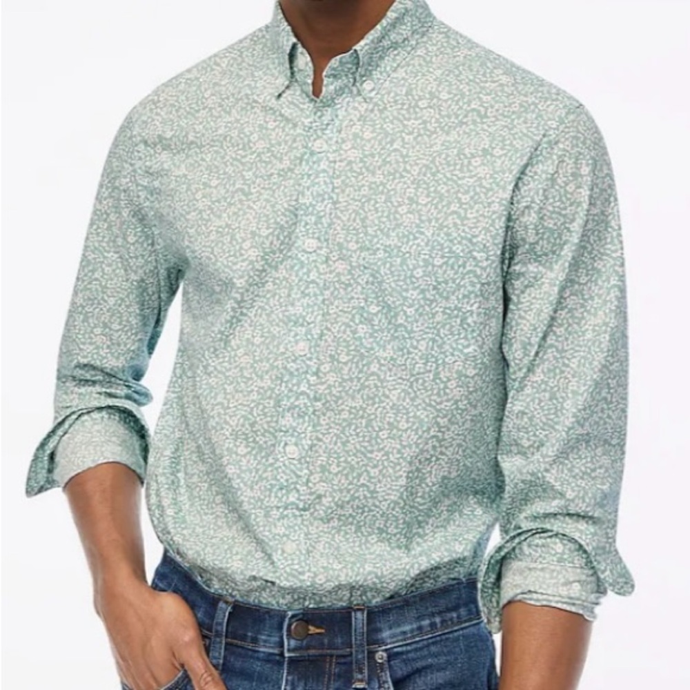 NWT Men’s‎ J. Crew Slim Flex Washed Long Sleeve Dress Button-Up Shirt Size S